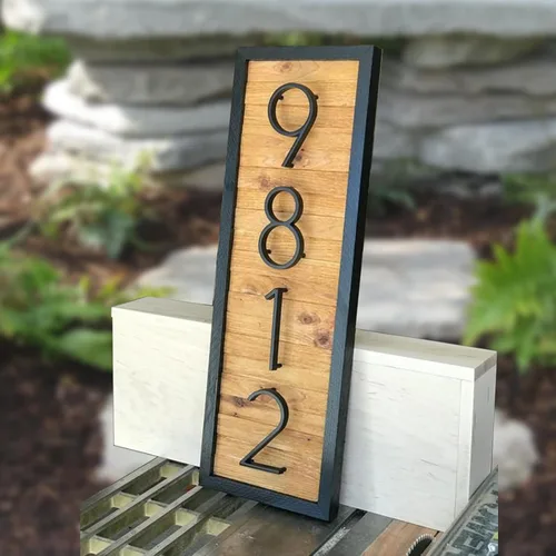 Miniatura 4 de Número de casa flotante de acero inoxidable de 5 pulgadas, números de casa modernos de metal antioxidante con kits de clavos para puerta, jardín