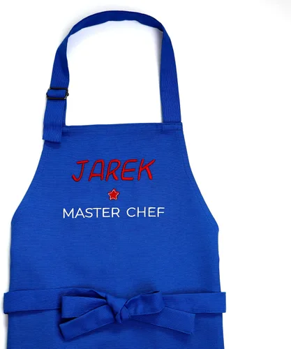 Miniatura 12 de Delantal para niños - Delantal de cocina personalizado bordado con nombre, ajustable, de algodón, con bolsillos, para cocinar rosado (01 Pink)
