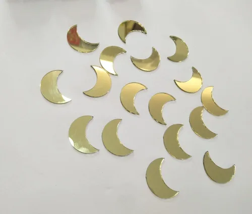 Miniatura 7 de 100 piezas de mosaico de espejo en forma de luna, mini mosaico de vidrio, mosaico de espejo para manualidades, azulejos de bricolaje para arte