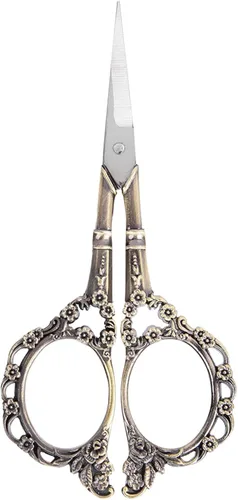 Tijeras de estilo europeo vintage, de acero inoxidable, para ciruela, bordado, patrón de flores, herramienta de costura para bordar, costura, bronce