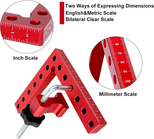 Miniatura 4 de Utoolmart Abrazaderas de ángulo recto de 90 grados, abrazaderas de esquina para carpintería de 5.5 x 5.5 pulgadas (5.5 x 5.5 in), cuadrado
