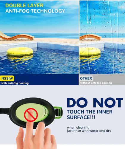 Miniatura 6 de NSSIW Gafas de natación para niños, gafas de natación para niños: gafas de piscina antivaho sin fugas, paquete de 2 unidades de 3 a 16 años