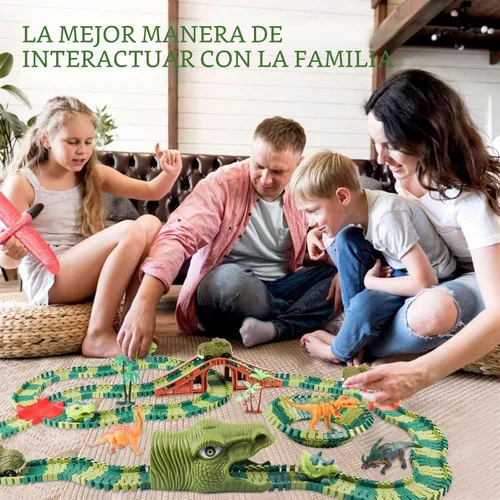 Miniatura 6 de GIAT Juguetes de Pista de Dinosaurios - Los Mejores Regalos de Cumpleaños para Niños y Niñas de 3 4 5 6 7 Años, Pista de Autos de Carreras