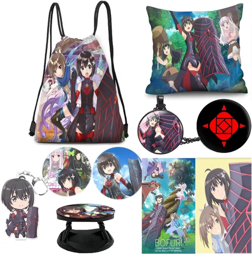 Findmo bofuri i not want to get hert, so i'll max out my defense figure - Juego de regalo de manga con cordón, mochila con botón, pines, tarjetas,