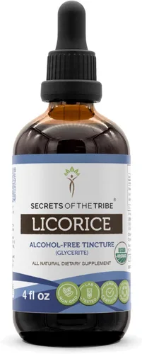 Miniatura 7 de Secrets of the Tribe Regaliz USDA Orgánico Extracto sin alcohol, gotas de hierbas de alta potencia Hecho de regaliz orgánico 100% certificado
