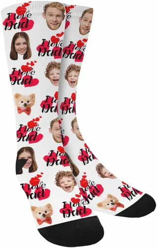 Miniatura 3 de Artsadd Calcetines personalizados divertidos calcetines personalizados con imagen, calcetines personalizados para hombres, papá, día del padre