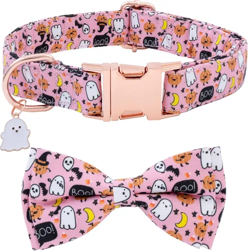 Miniatura 8 de Collar de moño para perro Faygarsle de Halloween de otoño para perros pequeños, medianos y grandes, collares de moda y lindos para perros machos