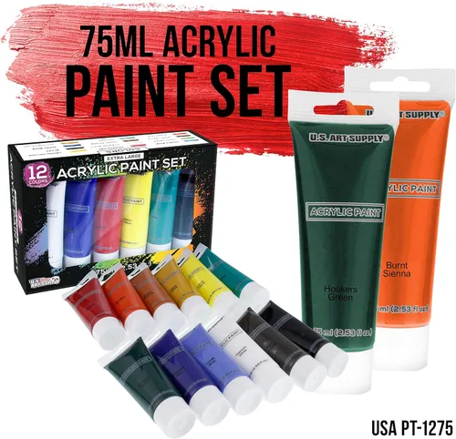 Miniatura 2 de U.S. Art Supply Kit de fiesta de pintura artística para 6 personas, 6 caballetes, juego de pintura acrílica de 12 colores, 12 paneles de lienzo, 6