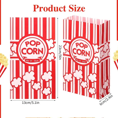 Miniatura 2 de 58 bolsas de palomitas de maíz, bolsas de papel de 2 onzas, porciones individuales a granel para máquina de maíz pop, noches de cine, suministros