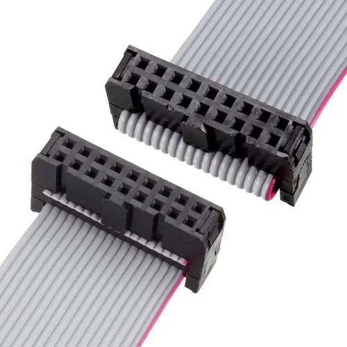 Miniatura 5 de uxcell Longitud plana del conector FC/FC del cable de cinta del alambre de IDC 18 pernos 8.3 ft m de la echada el 3.3 ft gris