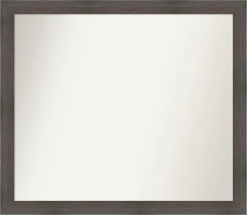 Miniatura 73 de Amanti Art Espejo de pared personalizado no biselado (24 x 27 pulgadas), marco estrecho de nogal chipre - varios tamaños personalizados - Espejo