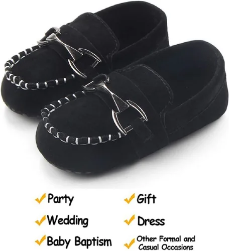 Miniatura 6 de Zapatos Oxford de piel sintética para niños y niñas, adecuados para gatear, vestido de boda, fiestas de cumpleaños y cualquier ocasión
