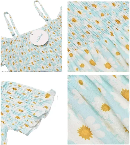 Miniatura 9 de Arshiner Vestido casual de verano sin mangas floral para niñas