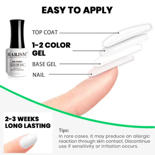 Miniatura 5 de RARJSM Esmalte de uñas de gel que brilla en la oscuridad, color blanco que brilla en la oscuridad, esmalte de uñas de gel luminoso para remojar UV