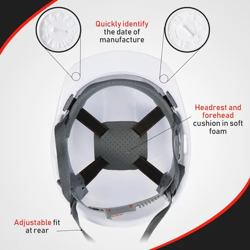 Miniatura 4 de Xuhal 12 Piezas Casco de Seguridad con Suspensión de 4 Puntos en Paquete con Ventilaciones y Almohadilla de Algodón en la Frente Cascos de Blanco