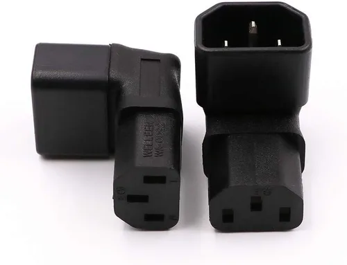 Miniatura 4 de Adaptador de corriente IEC C14 a C13 PDU Plug/Socket Up 90 grados para montaje en pared LCD TV 2 Pack Negro/paquete de 2 (arriba)