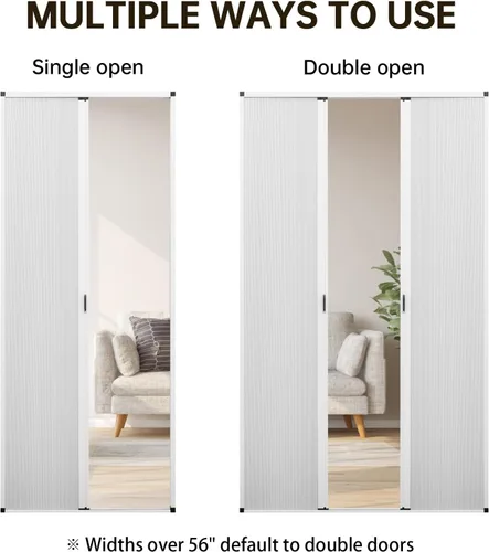 Miniatura 7 de MaKefeile Puerta celular plegable de acordeón sin perforaciones para puertas celulares, puertas correderas para dormitorios, pasillos, divisores