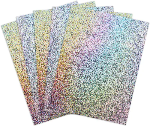 Miniatura 8 de Papel autoadhesivo holográfico 5 colores surtidos