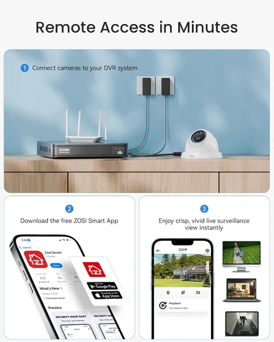 Miniatura 8 de ZOSI Sistema de cámara de seguridad para el hogar 3K 5MP Lite H.265+, DVR de vigilancia de 8 canales con detección de vehículos humanos AI y 4