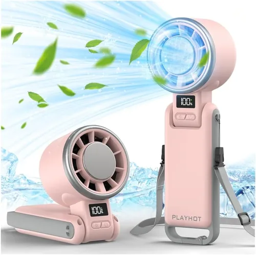 Miniatura 13 de PlayHot Ventilador Portátil de Mano Mejorado con Enfriamiento de Hielo de 60°F, Hasta 12Hrs de Funcionamiento, Ventiladores de Mano Portátiles de 5