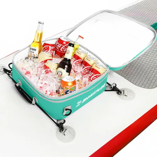 Miniatura 15 de MORXPLOR Bolsa térmica impermeable de PVC para paddleboard, 12 latas, enfriador aislado suave para paddleboard, camping, kayak Azul oscuro