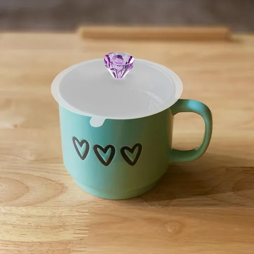 Miniatura 8 de Luxshiny Fundas de silicona para tazas, paquete de 6 tapas transparentes de 4.33 pulgadas, tapas de taza de bebidas reutilizables herméticas
