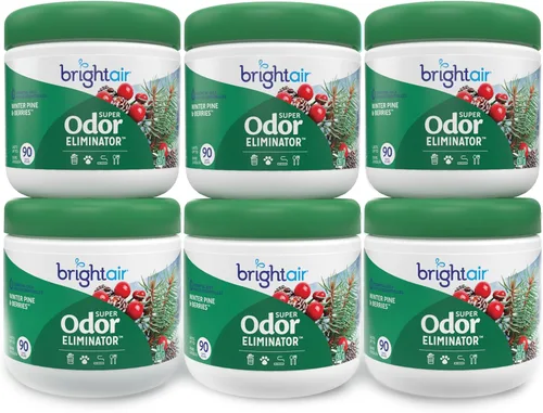 Miniatura 13 de Bright Air 14 oz. Super eliminador de olores, para espacios medianos, aroma a mandarina y limón fresco, caja de 6, ambientador, aceites esenciales