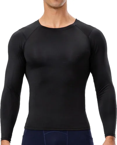 Miniatura 6 de Camisetas de compresión atléticas para hombre, de manga larga, camisetas de entrenamiento frescas y secas para gimnasio, camiseta deportiva activa