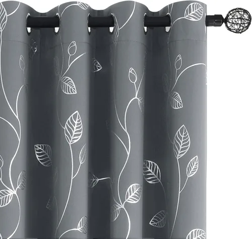 Miniatura 24 de BUHUA - Cortinas opacas blancas, cortinas plateadas, juego de 2 paneles de cortinas con ojales para dormitorio, elegante tratamiento de ventana