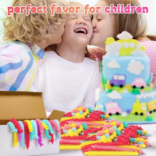 Miniatura 4 de Chivao Paquete de 50 Juguetes Fidget de Cuerda Elástica a Granel Juguetes Sensoriales de Animales para Niños y Adultos Gusanos Fidget Coloridos