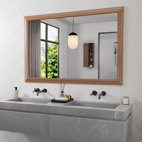 Miniatura 22 de Amorho Espejo de Baño Negro, Espejos de Pared de 24x30 Pulgadas con Marco de Metal Grueso para Sobre el Fregadero, Dormitorio, Sala de Estar