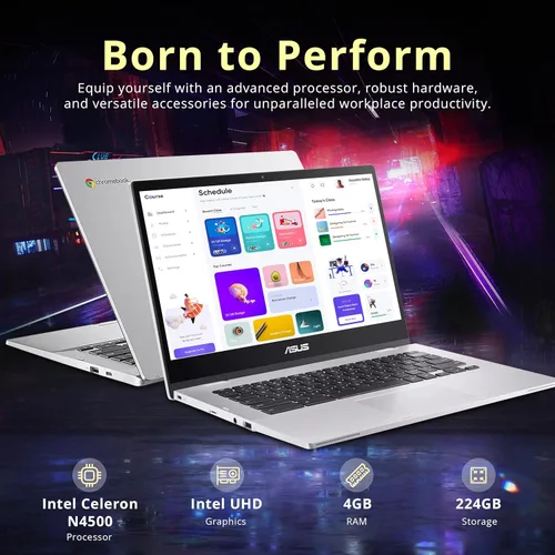Miniatura 3 de ASUS Chromebook CX1 - Laptop antirreflejos FHD de 14 pulgadas, Intel Celeron N4500, 4 GB de RAM, 224 GB de almacenamiento