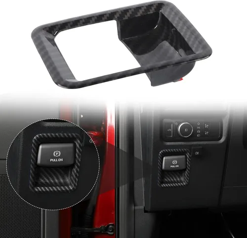 Miniatura 8 de Voodonala Cubierta de anillo para interruptor de control de interruptor de freno de mano de consola central para Ford F150 2021 2022