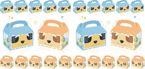 Bolsas de dulces de fiesta de perro azul de dibujos animados, 16 unidades, cajas de regalo de regalos familiares para niños y niñas, suministros