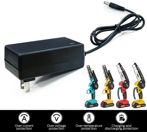 Miniatura 2 de Cargador de batería para mini motosierra de 4 y 6 pulgadas, cargador de batería de litio, accesorios de motosierra portátil eléctrica eléctrica