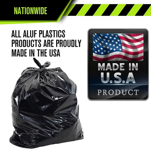 Miniatura 6 de Aluf Plastics Bolsas de Basura Negras de Servicio Pesado de 65 Galones 1.5 Mil - 50" x 48" - Paquete de 50 - Para Contratista, Exteriores