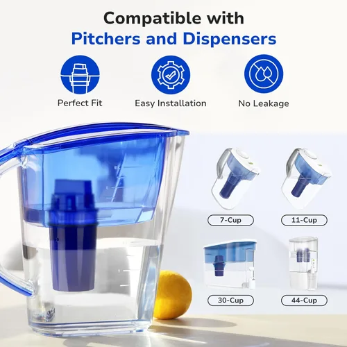 Miniatura 2 de Fil-Fresh Paquete de 6 Filtros de Repuesto PURWater, Jarras y Dispensadores de Agua PURPlus, Reemplaza PPF900Z, Certificado NSF, Versión Avanzada