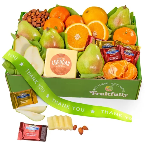 Miniatura 4 de A Gift Inside Caja de regalo gourmet y frutas favoritas de la cosecha de feliz cumpleaños
