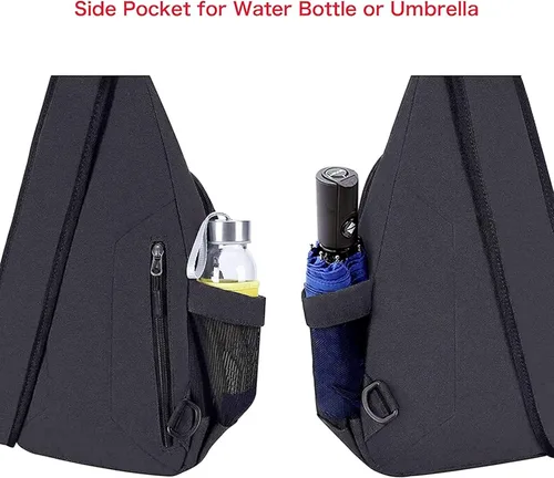 Miniatura 7 de MOSISO Mochila tipo bandolera, mochila de lona para senderismo con bolsillo antirrobo Gris espacial
