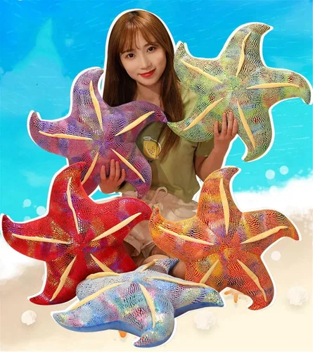 Miniatura 7 de Almohada de estrella de mar para sofá, cojín de suelo, almohada para el hogar (3.1 x 7.9 in, azul)