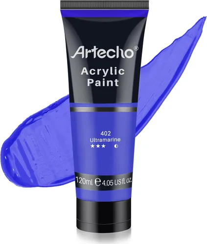 Miniatura 35 de Artecho - Pintura acrílica blanco titanio (120 ml / 4.05 oz), tubos de pintura para manualidades artísticas sobre lienzo, piedra, roca, madera
