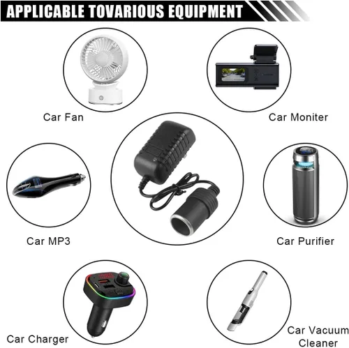 Miniatura 6 de Convertidor de CA a CC, 100-240V a 12V DC, adaptador para toma de encendedor de cigarrillos de coche, 2A 24W, fuente de alimentación CA/CC