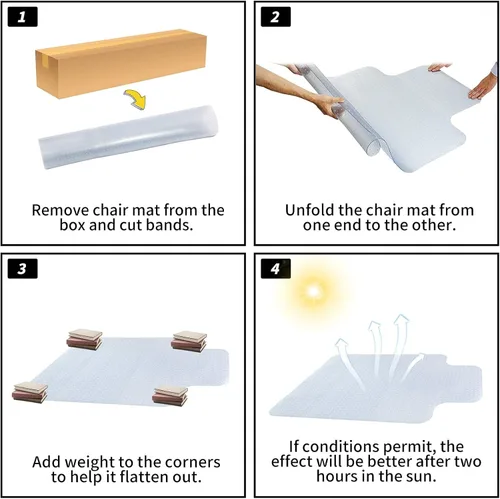 Miniatura 7 de Alfombrilla protectora para silla para suelo alfombrado con labio, protector de alfombra de PVC de 47 x 36 pulgadas para alfombras de pelo corto