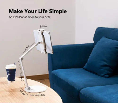 Miniatura 6 de Inifispce Soporte de tableta ajustable multiángulo y soporte de tableta de aleación de aluminio pesado para pantalla de 4.7 '' a 13'' Microsoft
