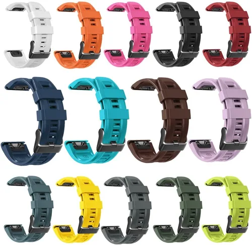 Miniatura 8 de REYDA Correa de silicona compatible con Garmin Fenix 7X/7X Pro/6X/6X Pro/5X/5X Plus/3/3 HR, 1.024 in, ajuste rápido, pulsera de silicona suave