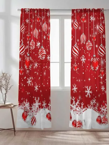 Miniatura 2 de Cortinas CosyBright Feliz Día de San Valentín, 63 Pulgadas de Largo, 2 Paneles, Gnomos, Cortina de Ventana Roja, Corazón de Amor, Árbol, Cortinas