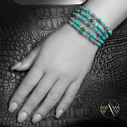 Miniatura 3 de Pulsera ajustable con certificado Navajo de color turquesa natural 12732-14, fabricada por Loma Siiva