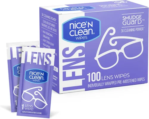 Miniatura 10 de Nice 'N CLEAN SmudgeGuard Toallitas para lentes (600 toallitas en total) Toallitas para lentes envueltas individualmente, prehumedecidas, sin