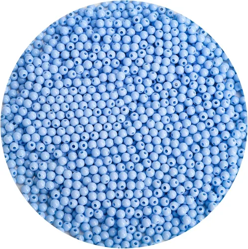 Miniatura 78 de BONNY BOXX 2000 piezas 4 mm cuentas redondas de acrílico de zafiro suave, bolas de plástico de chicle de burbujas, cuentas gruesas de bolas