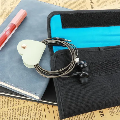 Miniatura 4 de Organizador de cables de 6 piezas, organizador de cables de cuero sintético, correas de cable reutilizables, clips, cable de carga, cable